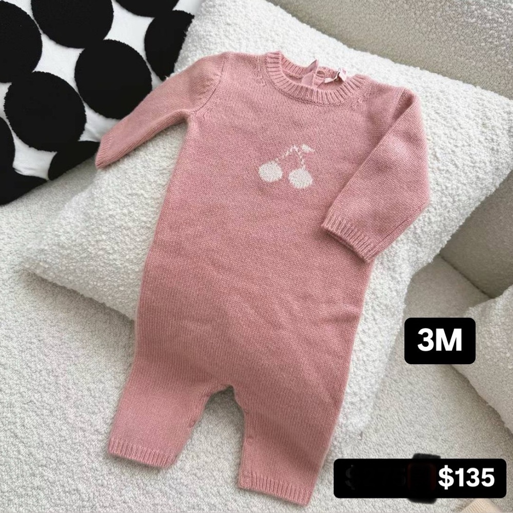 Bonpoint Pink Knit Kids One Piece
